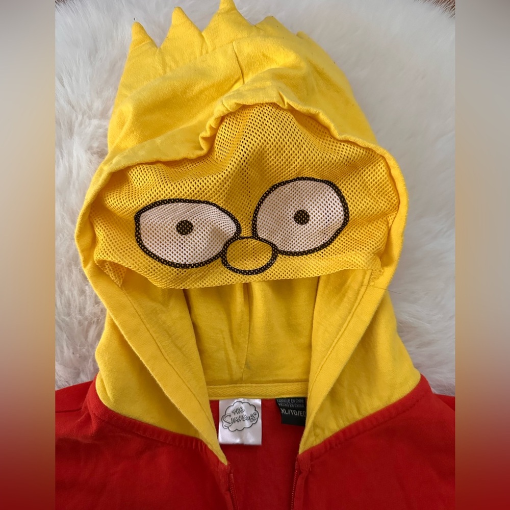 The Simpsons - Bart Simpson Hoodie Zip Up Costume Yellow Red Blue Boys Size XL - Picture 2 of 6